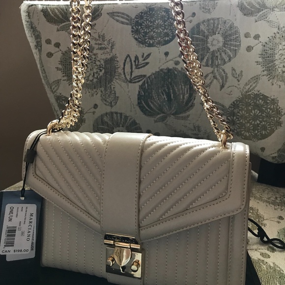 Marciano Nude Leather Quilted Bag - Gold Hardware - Picture 7 of 7